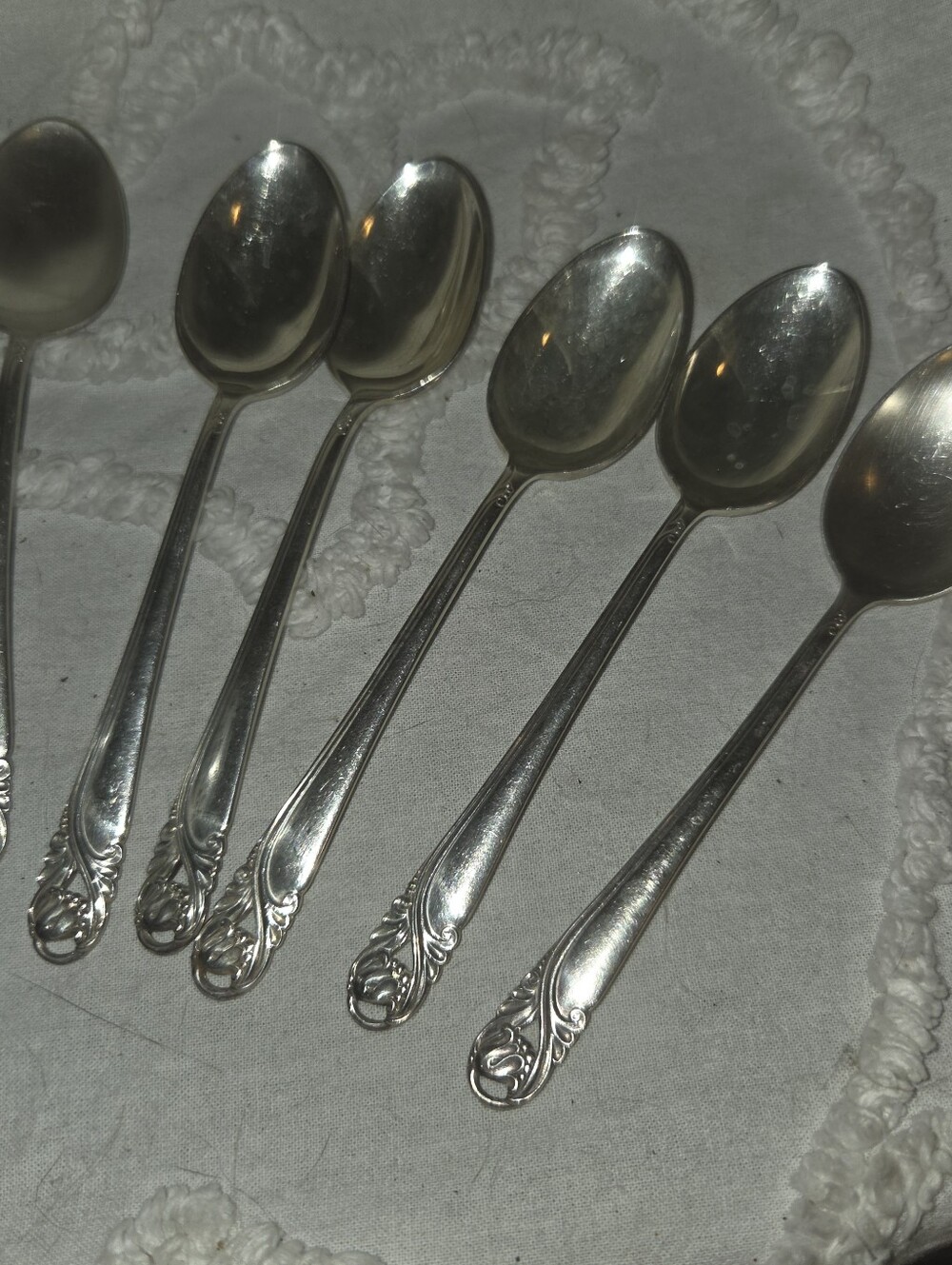 International Sterling Silver Spring Glory Teaspoons Set of 6 Antique Quality